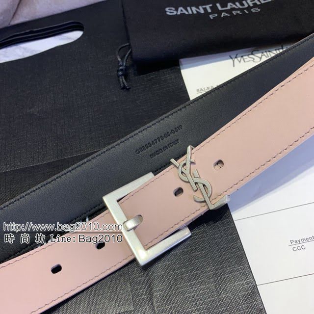 Saint Laurent女士皮帶 聖羅蘭金扣小牛皮腰帶  jjp1761